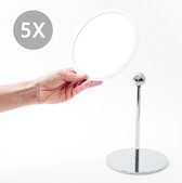 Bosign 5x Vergrotende Magnetische Make-up spiegel op standaard - diameter 16,5 cm