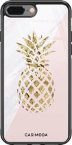 iPhone 8 Plus/7 Plus hoesje glass - Ananas | Apple iPhone 8 Plus case | Hardcase backcover zwart