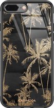 iPhone 8 Plus/7 Plus hoesje glass - Palmbomen | Apple iPhone 8 Plus case | Hardcase backcover zwart
