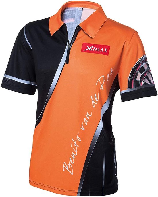 Foto: Xqmax darts bvdp replica wedstrijdshirt oranje maat m qd9200230