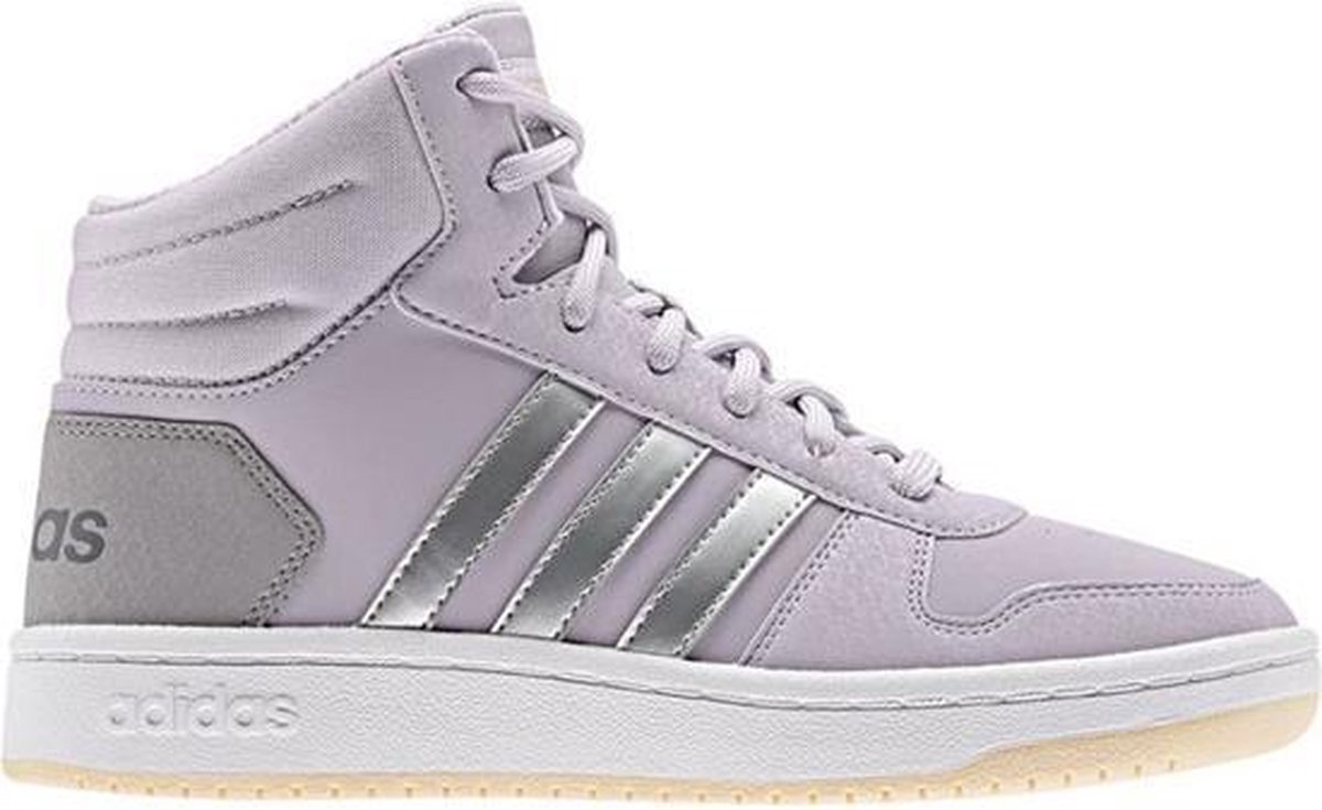 adidas Hoops 2.0 Mid Dames Sneakers - Mauve/Mauve/Ftwr White - Maat 39 1/3  | bol