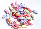 50 x Kralen Veer - Kralen Blad - Kleurenmix (1,9 cm)