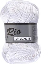 Lammy yarns Rio katoen garen - wit (005) - naald 3 a 3,5 mm - 1 bol