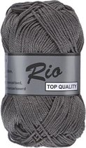 Lammy yarns Rio katoen garen - donker grijs (002) - naald 3 a 3,5 mm - 1 bol