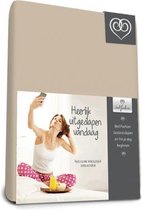 Percaline Splittopper katoen hoeslaken 160 x 220 cm sand