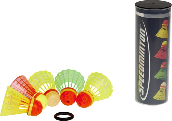 Speedminton Mixset Speeders - 5 stuks - speedbadminton - crossminton - speed badminton shuttle - Meerkleurig - incl. windring