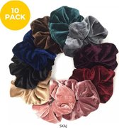 SKYCOMMERCE - Scrunchie Velvet - Haaraccessoires - Haarelastiek - 10 stuks - diverse kleuren