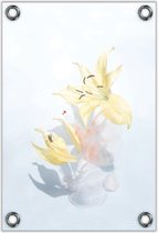 Tuinposter –Geschilderde Bloemen– 60x90cm Foto op Tuinposter (wanddecoratie voor buiten en binnen)