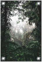 Tuinposter –Mist in de Jungle– 60x90cm Foto op Tuinposter (wanddecoratie voor buiten en binnen)