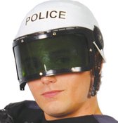 Fiestas Guirca Helm Politie Wit/groen One-size