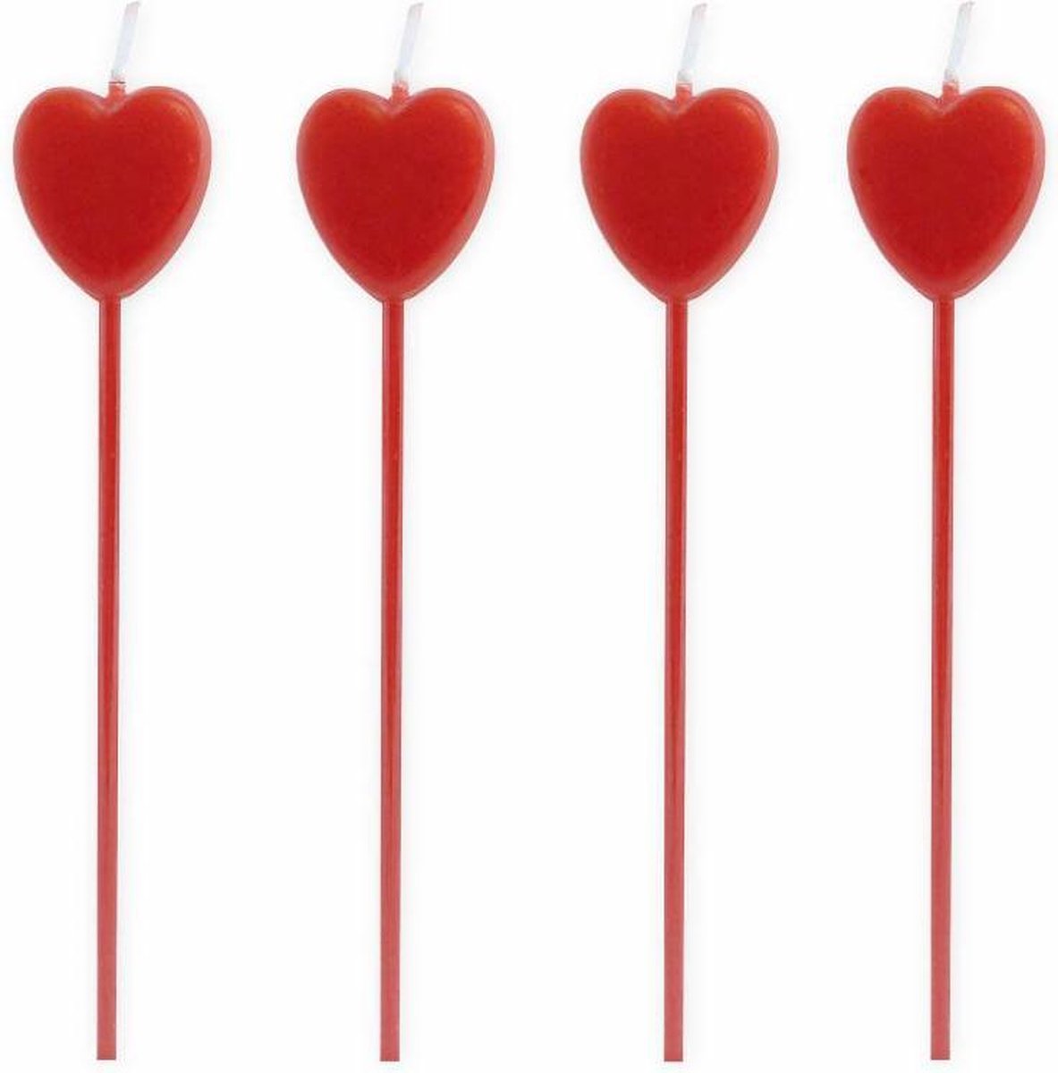 Folat Hartjeskaarsen 14 X 2 5 Cm Wax Rood 4 Stuks Bol