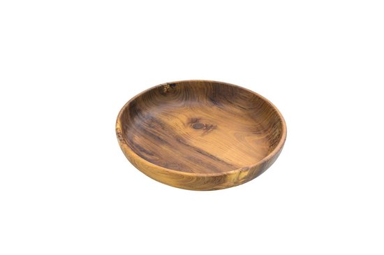 Decorasian Bol en bois de bambou, grand et rond, bol pour fruits et
