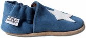 Hobea Babyslofjes suede blauw met witte ster