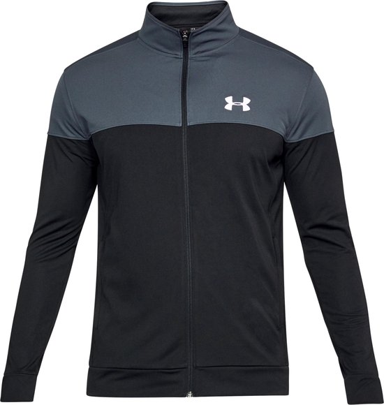 Under Armour Sportstyle Pique Track Jacket Heren Sportjas - Maat S - Stealth Gray/White