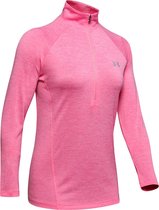 Under Armour Tech 1/2 Zip-Twist Dames Sportshirt - Maat L - Lipstick