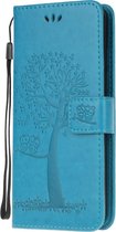 Uiltje boom blauw agenda case hoesje Samsung Galaxy A51