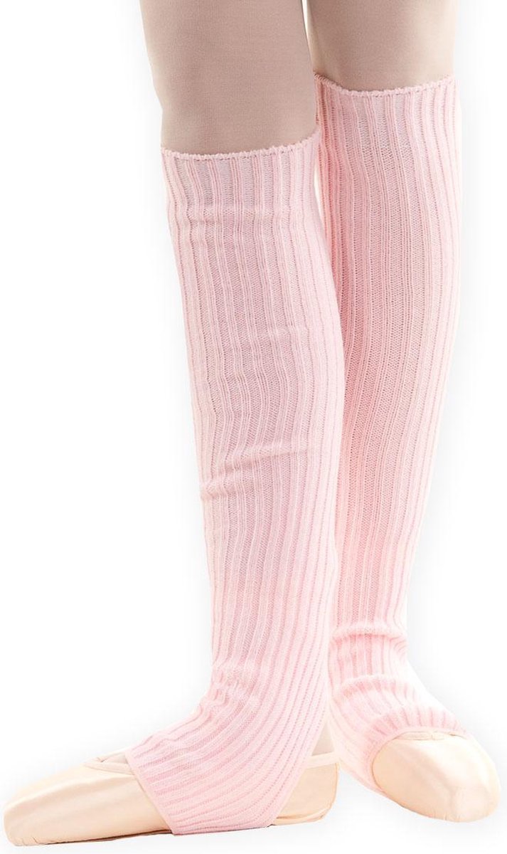 Dancer Dancewear® Ballet beenwarmers in topkwaliteit - 60 CM in Roze - Met hielgat - Echte klassieke beenwarmers voor Ballet & Dans - Legwarmers