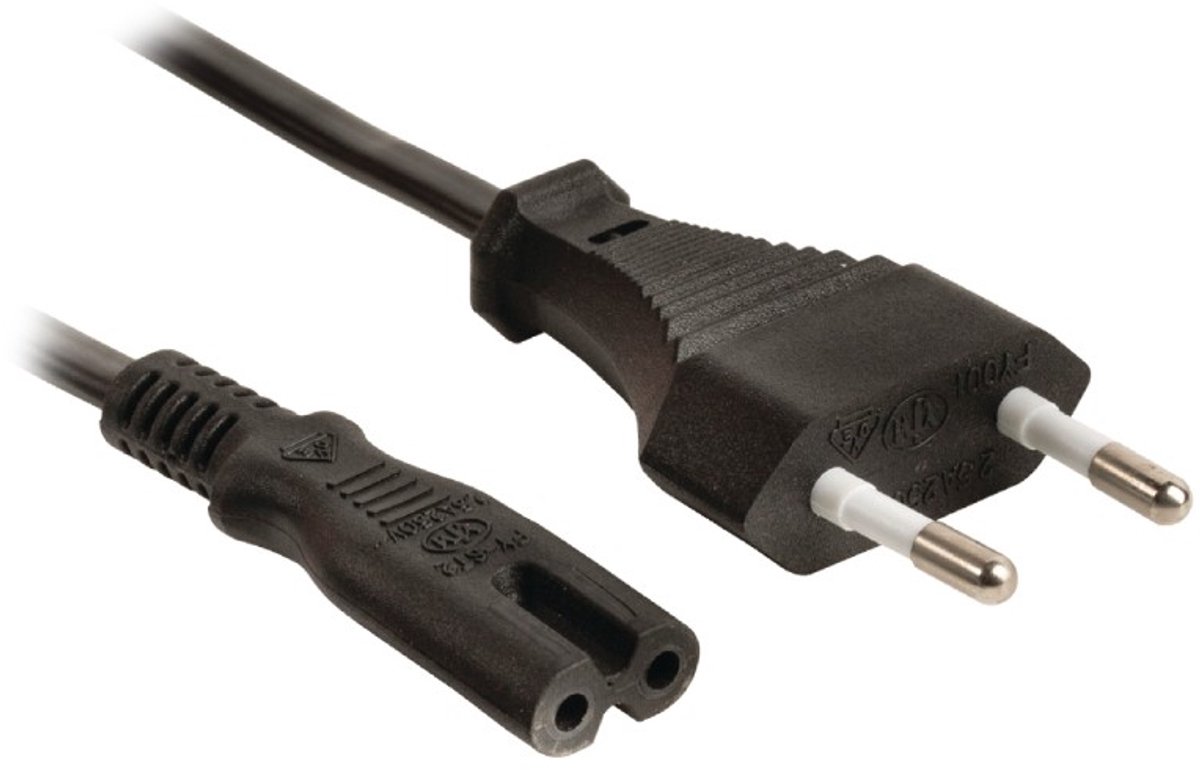 Valueline Cable Straight Euro Male - IEC-320-C7 1.50 m Black