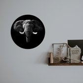 Schilderij Fotokunst Rond | Black Elephant | 85 x 85 cm | PosterGuru
