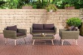 CLP Kiruna - Loungeset - 5 mm Polyrotan Natura 45 cm (Hellbraun) terrabruin