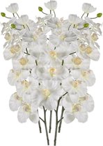 5x Witte kunst Orchidee tak 100 cm  - Kunstbloemen
