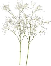 2 x Witte gipskruid steelbloem 65 cm - Kunstbloemen