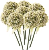 8 x Witte sierui steelbloem 70 cm - Kunstbloemen