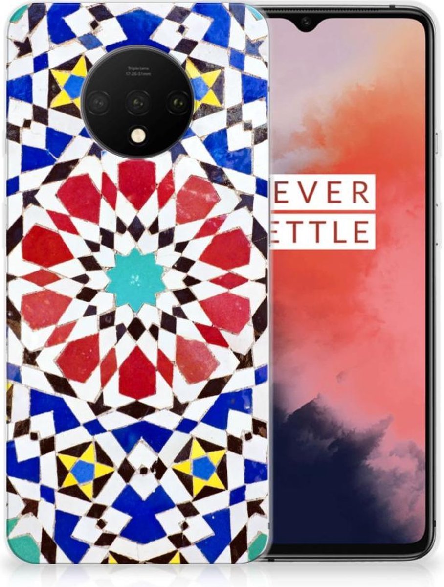 Back Cover voor OnePlus 7T TPU Siliconen Hoesje Mozaïek