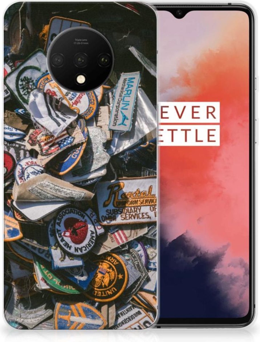 OnePlus 7T Siliconen Hoesje met foto Badges