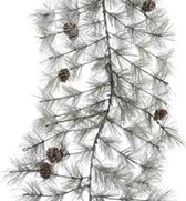 Kunst Kerstbomen - Frosted garland pinecones green 10x30x270cm