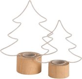 Waxinelichtjehouder Kerstboom S en L (2 stuks)