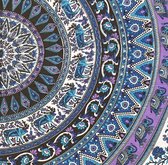 Sankalpa® Mandala wandkleed - Picknickkleed - Bedsprei - Grand foulard - Mandala doek - 225x200cm Zwart goud