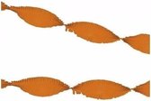 3 oranje crepe papier slingers 5 meter
