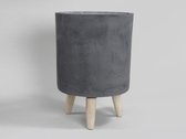 Clayfibre - Pc. 1 Round Clay-fiber Pot W/legs Black Ø31.5x44cm