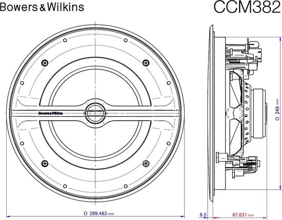gereedschap te binden punch Bowers & Wilkins CCM382 - Inbouw Speaker voor Plafond - Plafondspeakers met  dunne... | bol.com