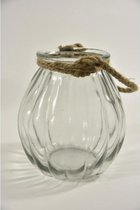 Glazen Vazen En Flessen - Glasvaas Cork D20 H21,5cm Helder Met Jute Touw