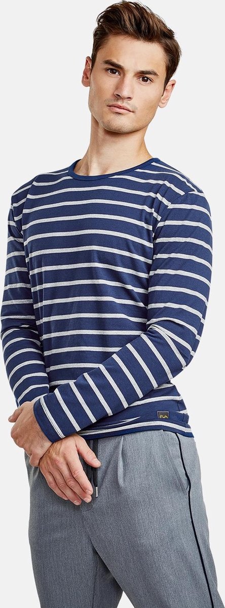 longsleeve t-shirt slim fit steep blauw (89N4008 - 475)