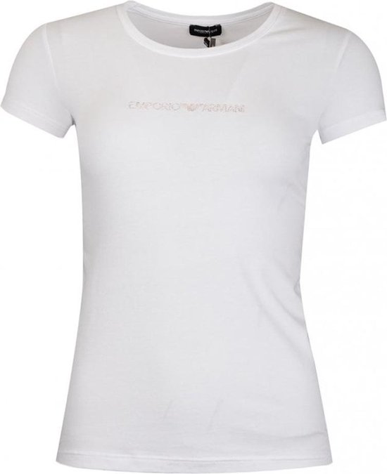 Emporio Armani - Dames - Slim Fit T-shirt - Wit - S | bol.com