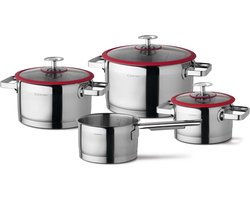 Cuisinox 4-delige kookpannenset rood