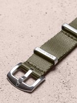 Premium Seatbelt NATO strap legergroen – Nylon horlogeband – 22mm