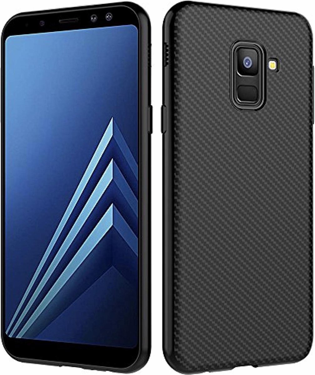 Luxe Carbon Backcover voor Samsung Galaxy A6 2018 - Zwart - TPU
