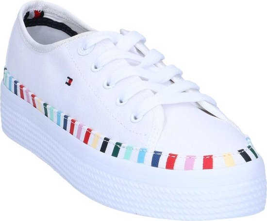 Tommy Hilfiger Dames Sneakers Rainbow Platform - Wit - Maat 38 | bol.com