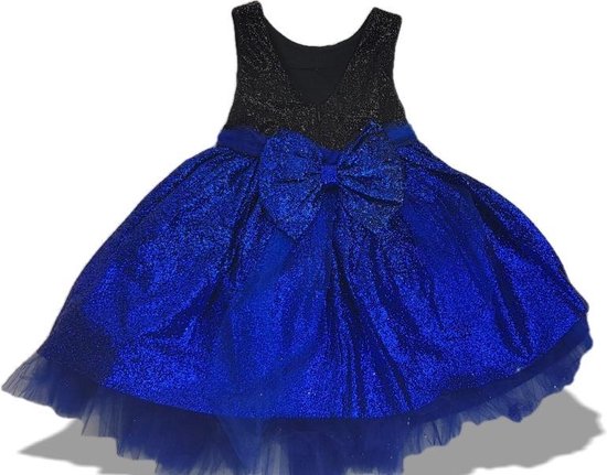 fluctueren leven Prime Glitter feestjurk Meisje Blauwe Kerstjurk KIDS 104 | bol.com