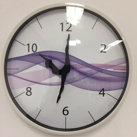 Horloge murale DANCER Purple Wave Design Moderne