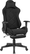 Ervesto- Aces Bureaustoel Zwart- Racer stoel- thuiswerkstoel- Bureaustoel met voetenbank