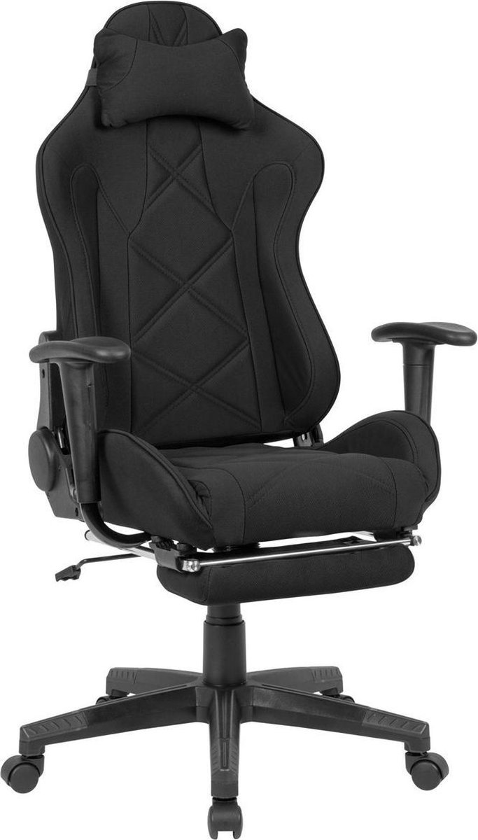 Aces Bureaustoel Zwart- Racer stoel- thuiswerkstoel- Bureaustoel met voetenbank