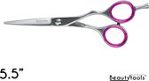 PROMO ! BeautyTools GOLD LINE Ciseaux de coiffure / Ciseaux de coupe pour droitier - Silver SliceCut (5,5 pouces) - (RS-1505)