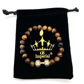 GS Imperial® | Heren Armband | Natuursteen Armband | Dumbbell Armband | Fitness Armband | Lavasteen Kralen Armband| Mooie Armband