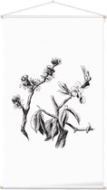 Ruwe Iep zwart-wit (Wych Elm) - Foto op Textielposter - 60 x 90 cm