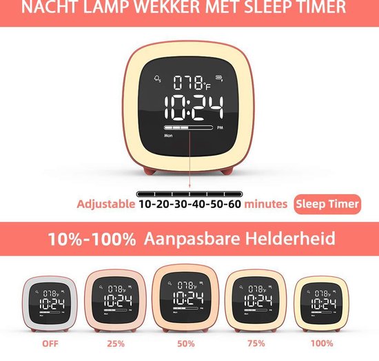 FettleLife Digitale Wekker met Nachtlampje - Klok voor Kinderen of  Volwassenen -... | bol